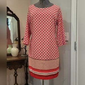 GUC L Pink/Red Geometric Print Dress